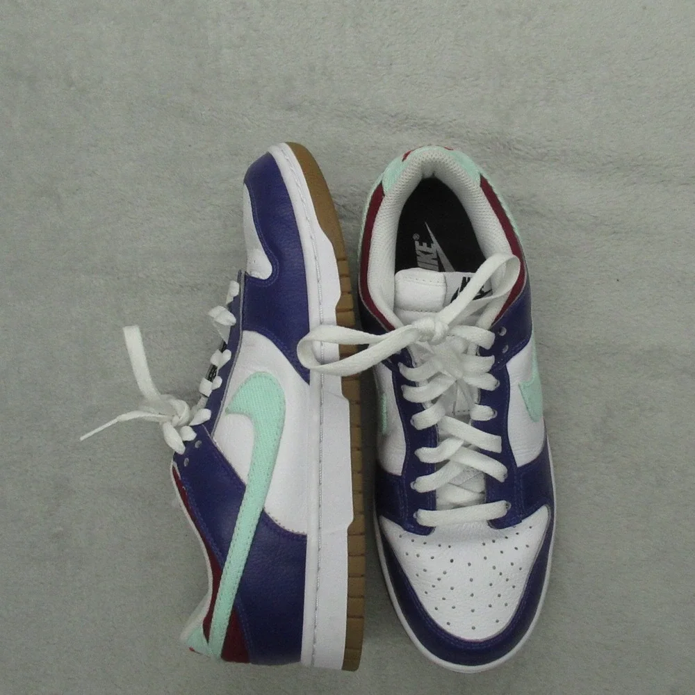 Nike Men 8.5 Sneakers Purple Dunk Low To You Lace Up Leather‎ Streetwear Custom